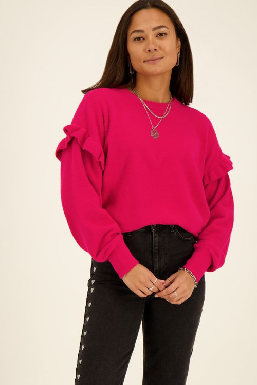 Pink sweater with ruffles | My Jewellery