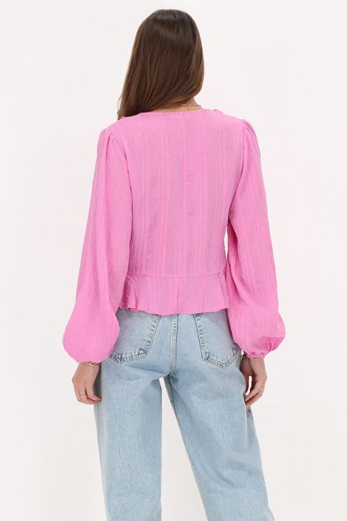 Pink top with ruffles & buttons | My Jewellery