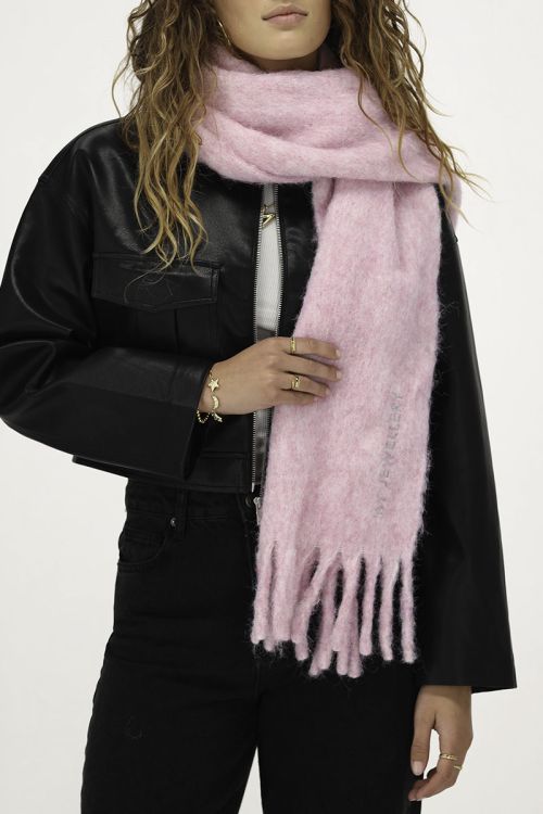Pink scarf with tassles | My Jewellery