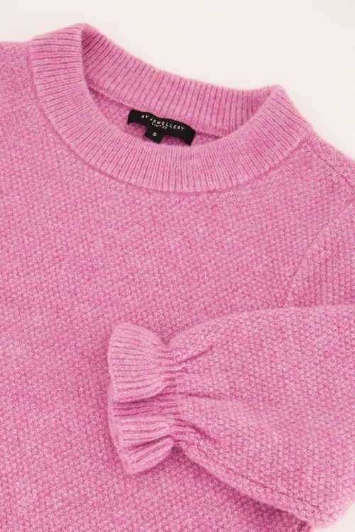 Trui met deals ruffle mouwen