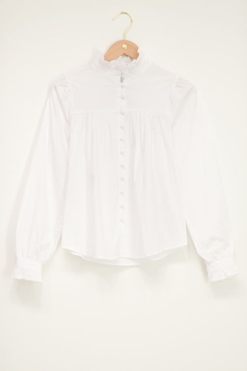 poplin blouse with ruffle | My Jewellery