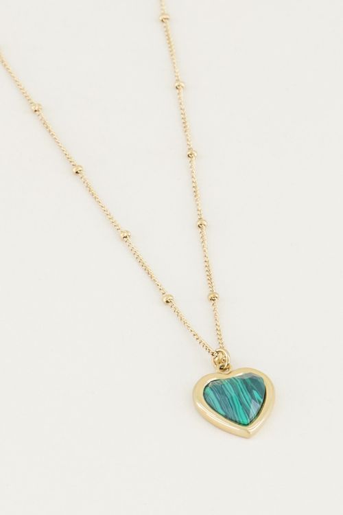 Ketting Malachite hartje, hartjes ketting