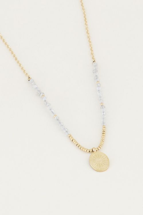 Ketting bedel & Labradorite, ketting met edelsteen