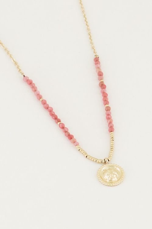 ketting bedel & red jade, ketting met edelsteen