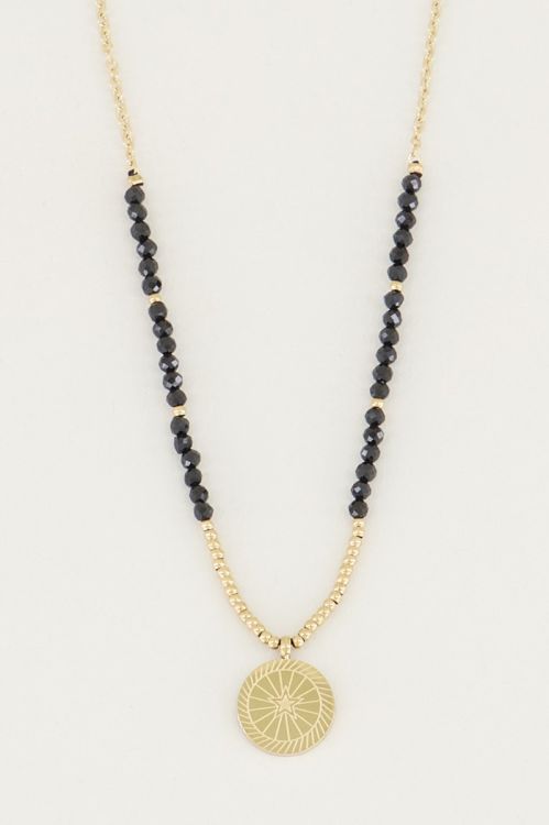 Ketting bedel & Black Onyx, ketting met edelsteen