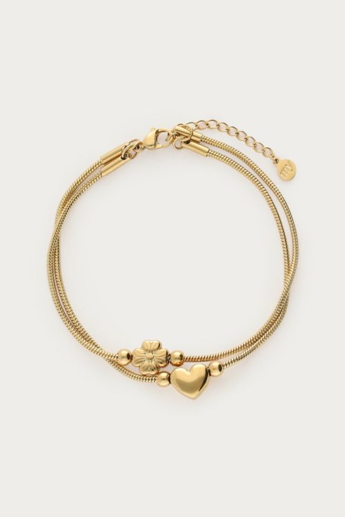 Gratitude double bracelet heart and clover | My Jewellery