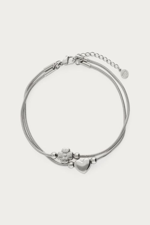 Gratitude double bracelet heart and clover | My Jewellery