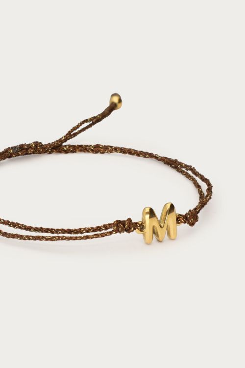 Initial brown lurex rope bracelet | My Jewellery