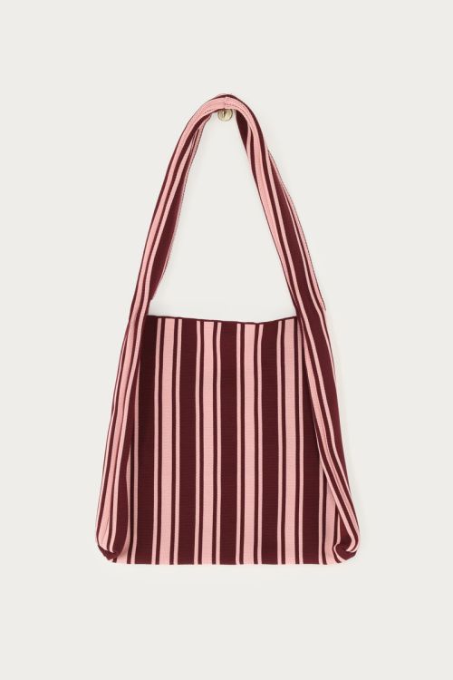 Purple & pink stripes tote bag