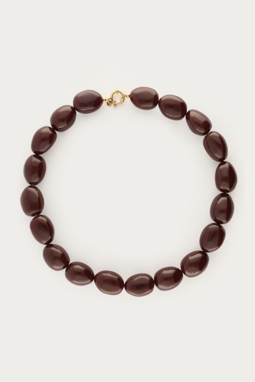 Brown chunky beaded necklace