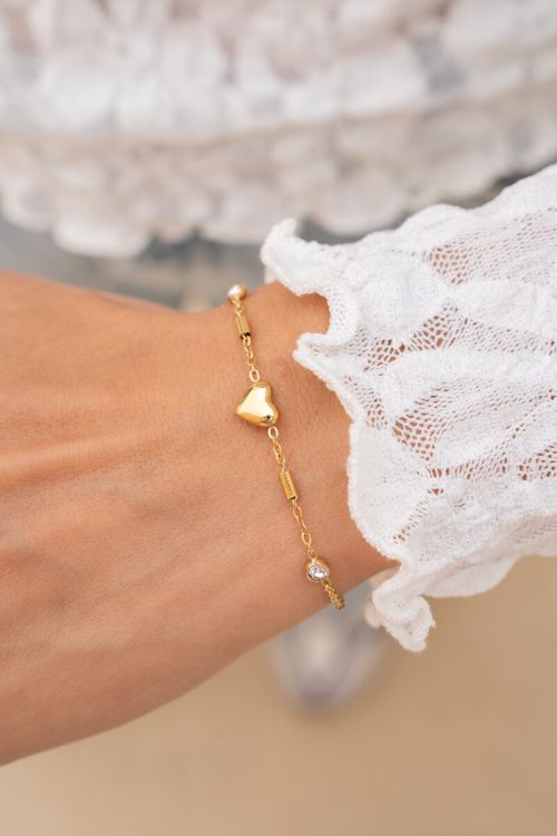 Minimalist bracelet with heart & tubes | My Jewellery