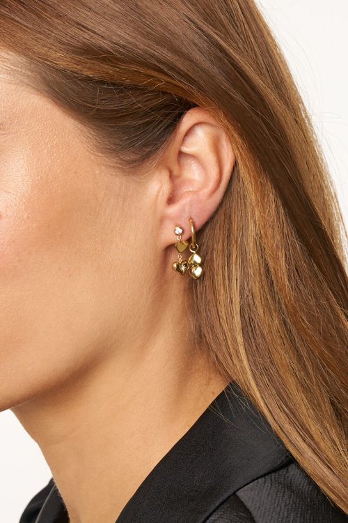 Minimalist hoop earrings with double hearts | My Jewellery