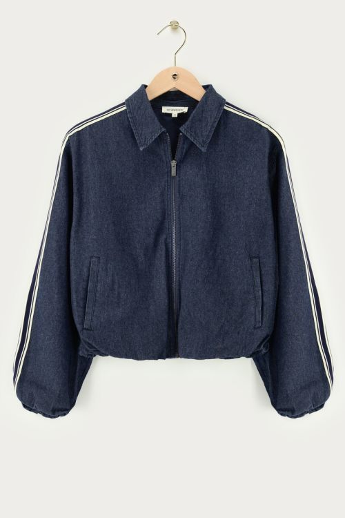 Dark blue denim jacket in sporty look  | My Jewellery