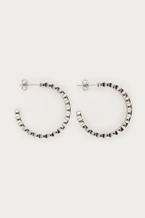 Midnight hoop earrings with colourful rhinestones | My Jewellery
