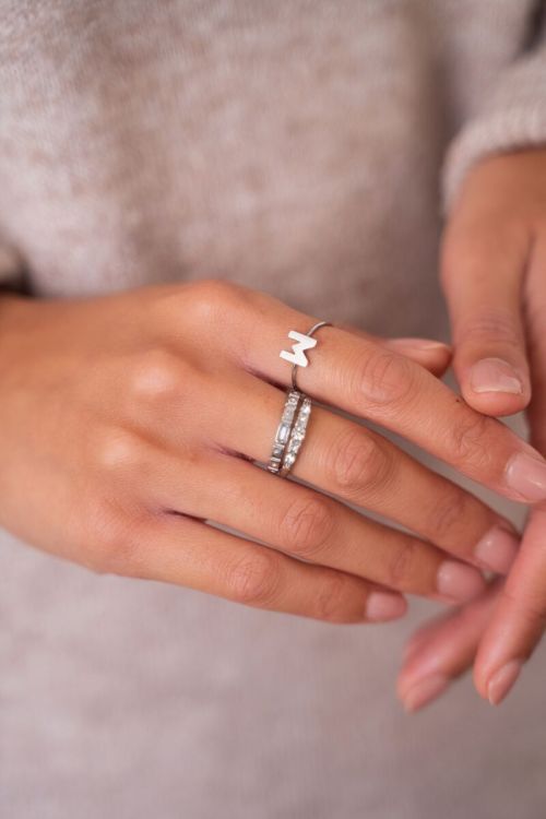 Vintage Ring transparentes Rechteck