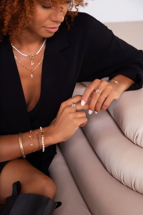 Armband jaartal zoetwaterparels