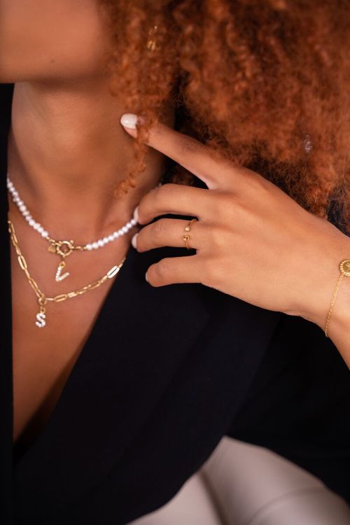 Initial ring met steentje | My Jewellery