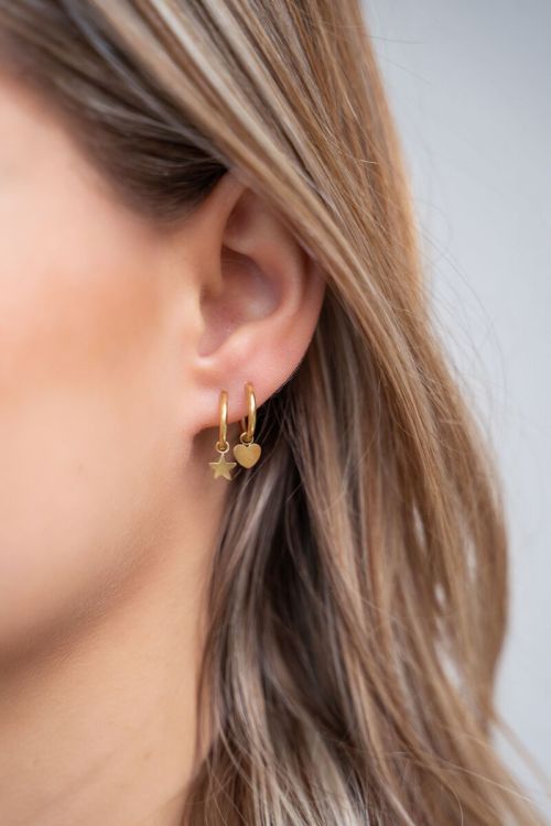 Buy Small Gold Hoop Earrings With Charm, Pearl Huggie Hoop Earrings, Pearl  Earrings, Dainty Dangle Earrings, Best Friend Gifts Online in India - Etsy