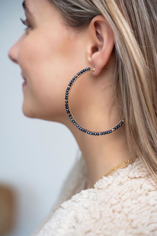 Oorringen met blauwe kralen | My Jewellery