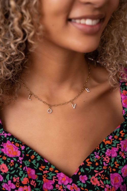 Ketting met love letters & strass | My Jewellery