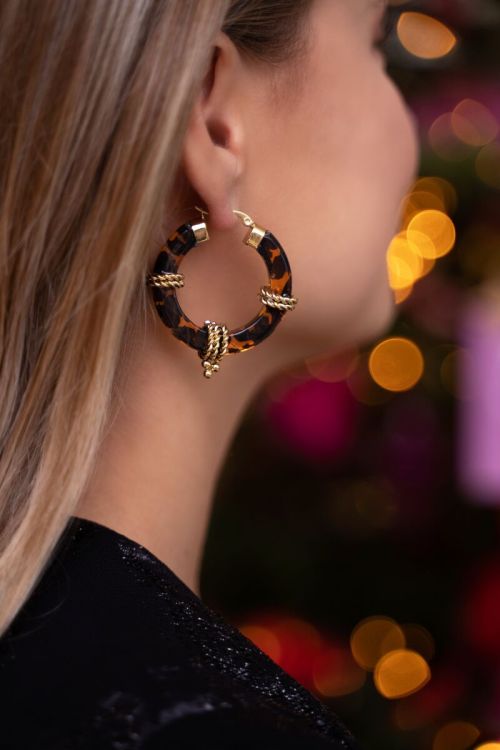 Large round mottled chain link earrings | My Jewellery