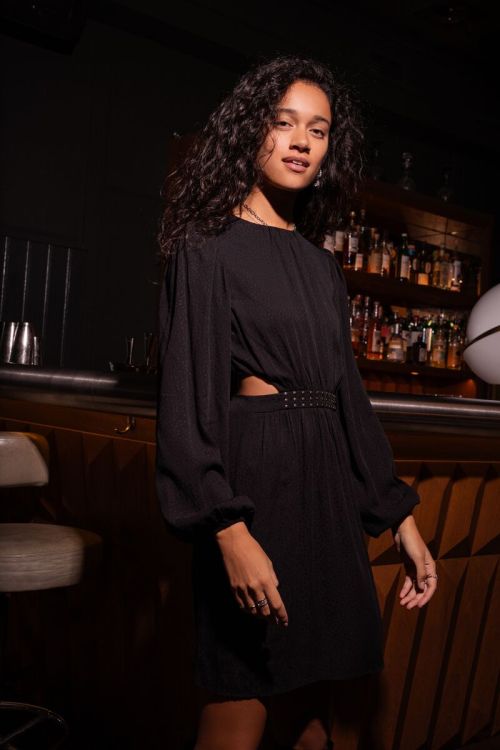 Black dress with studs and cut-out detail | My Jewellery