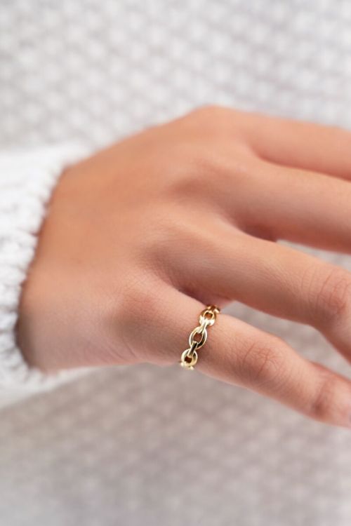 Pink ring met schakels 