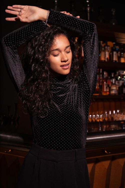 Black top with studs and collar | My Jewellery