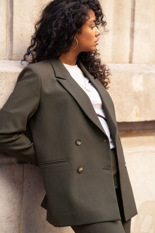 Dark green double breasted blazer | My Jewellery