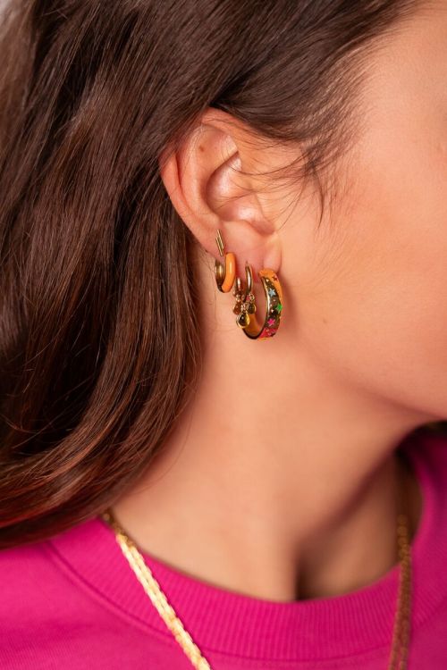 Candy hoop earrings with colourful stars