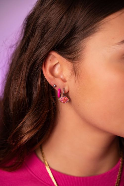 Candy hoop earrings small pink | My Jewellery