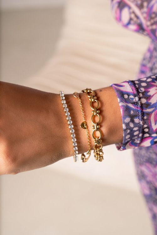 Chain bracelet with beading