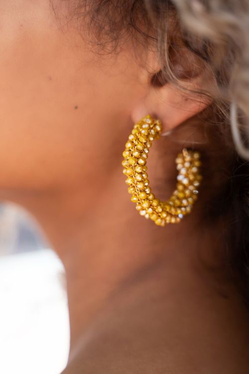 Statement ring earrings with stones | My Jewellery
