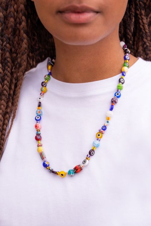 Equal necklace with coloured glass beads | My Jewellery