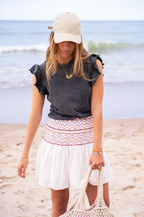 White skirt with multicoloured jacquard | My Jewellery