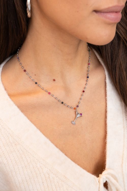 Starry necklace with coloured beads & cocktail | My Jewellery