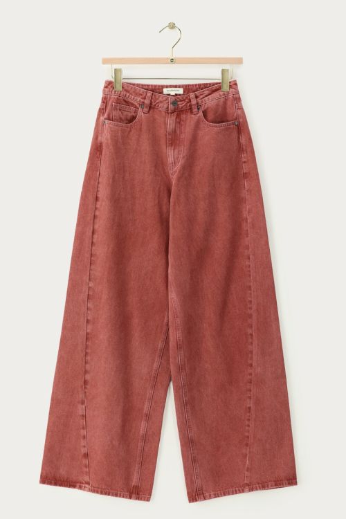 Red denim wide leg jeans | My Jewellery