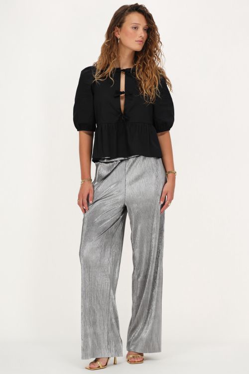 Silver pleated trousers | My Jewellery