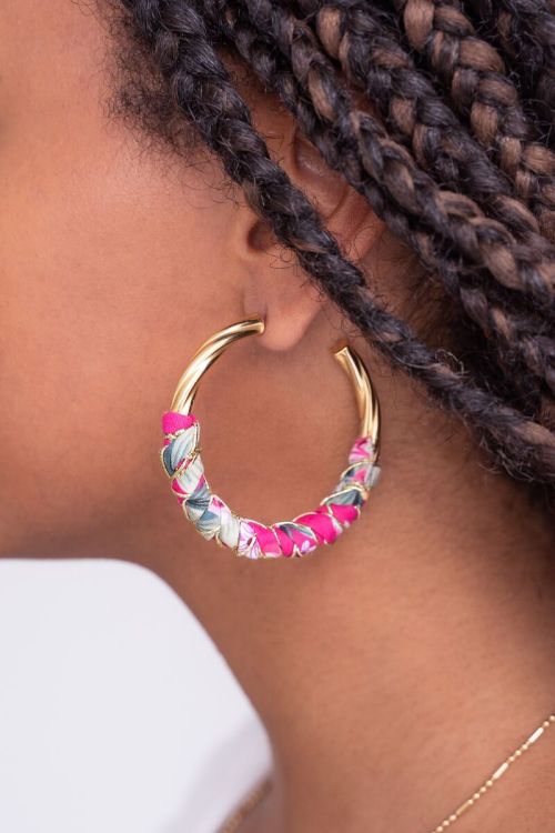 Art earrings with pink braided look | My Jewellery