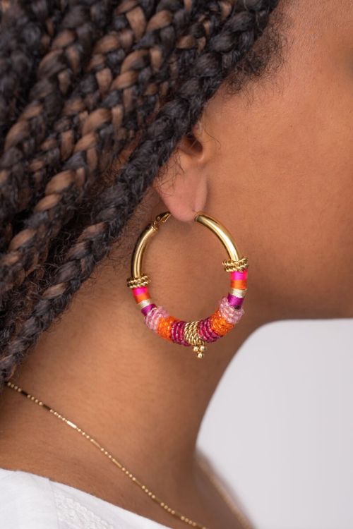 Art pink bali earrings | My Jewellery