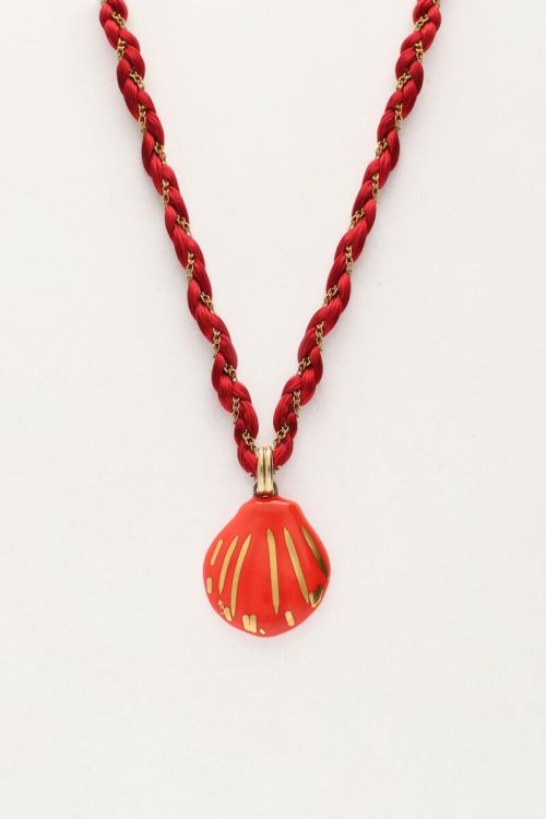 Rote geflochtene Art Kette mit Muschel