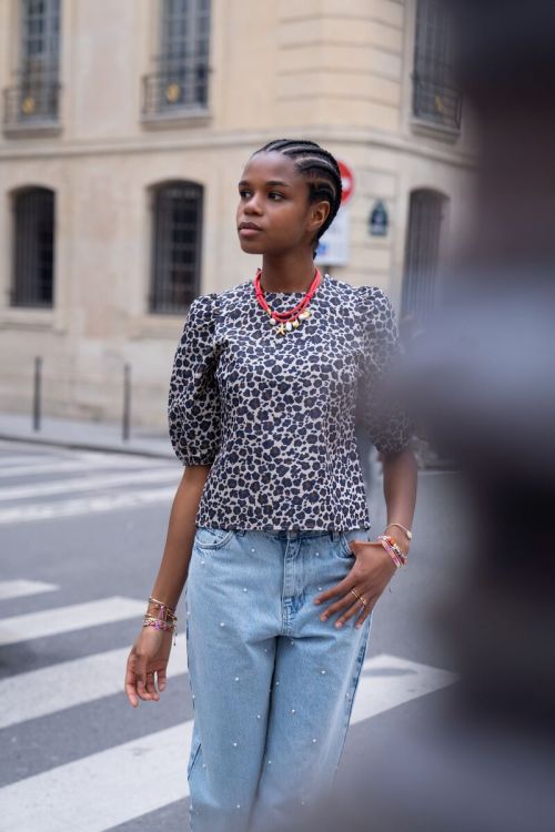 Panther print top with bows at back | My Jewellery