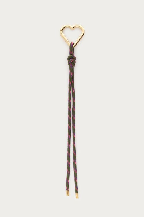 Charm de sac avec cordon vert foncé