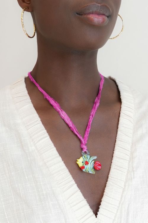Bandana necklace with fish pendant | My Jewellery