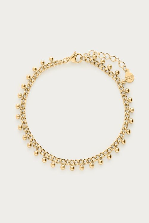 Bracelet maille gourmette avec billes