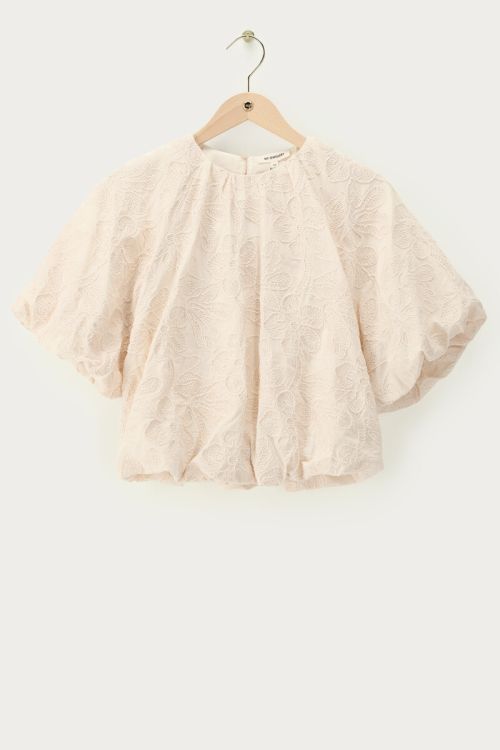 Beige balloon top with embroidery | My Jewellery