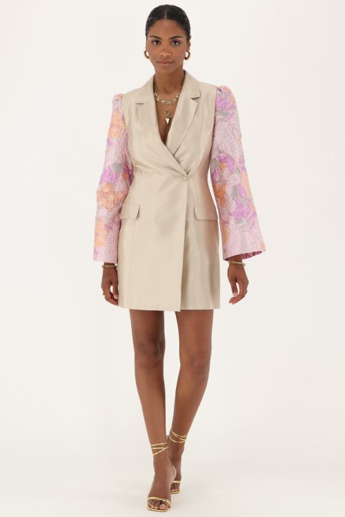 Beige blazer dress with wide sleeves | My Jewellery