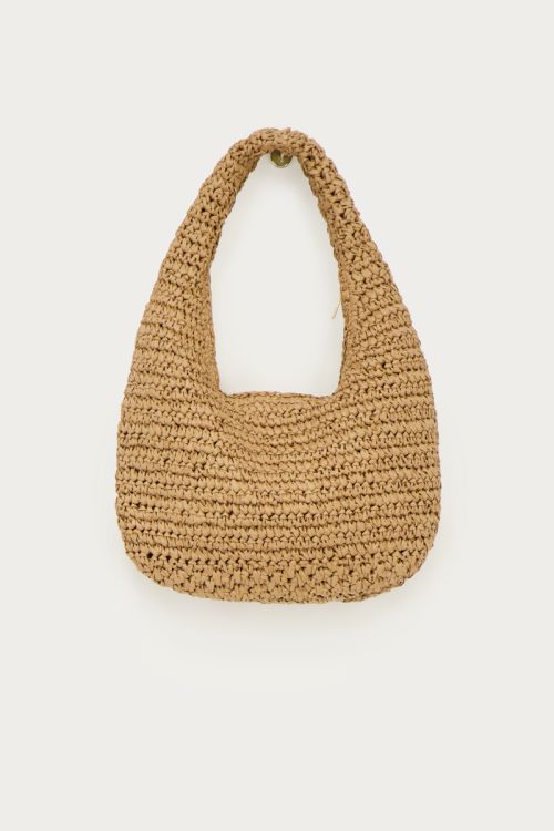 Sac à main tressé beige