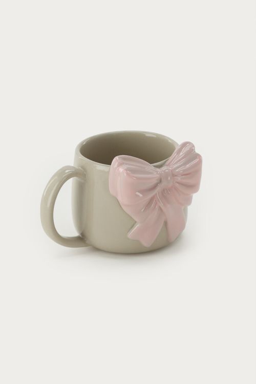 Beige cappuccino cup with bow | My Jewellery