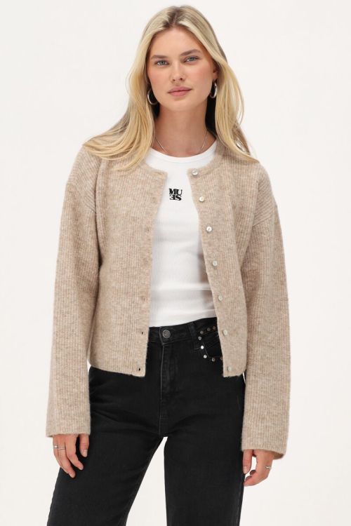 beige cardigan with buttons | My Jewellery